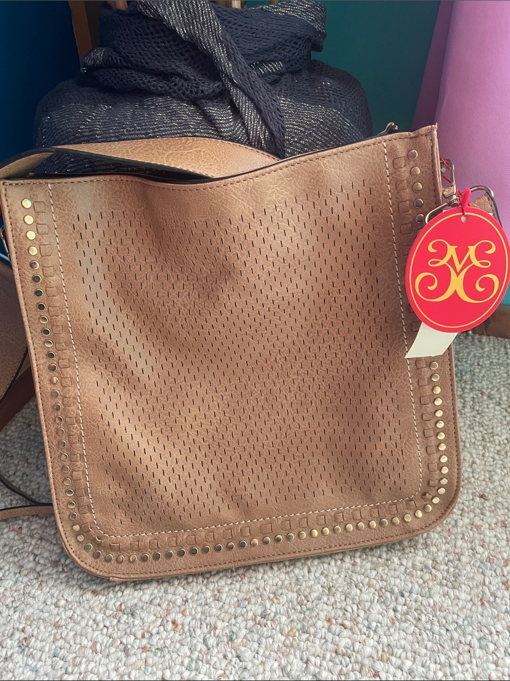 Vieta Beige Genuine Leather ShoulderBag